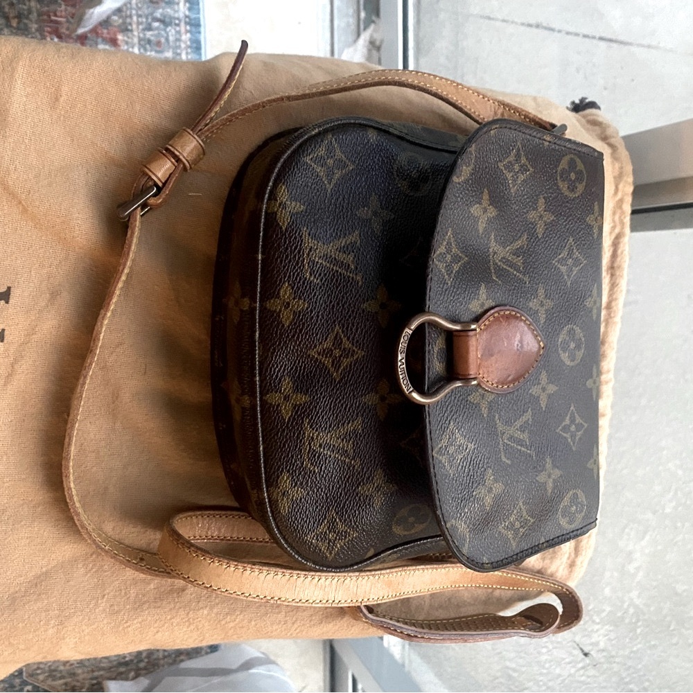 Louis Vuitton Black and Brown Monogram Belt Bag Rare Vintage